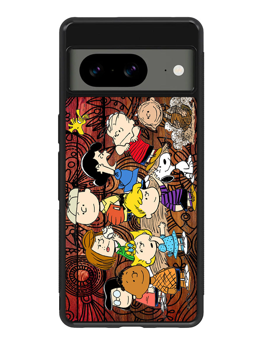 Peanuts In Background Wood Art Google Pixel 8a Case