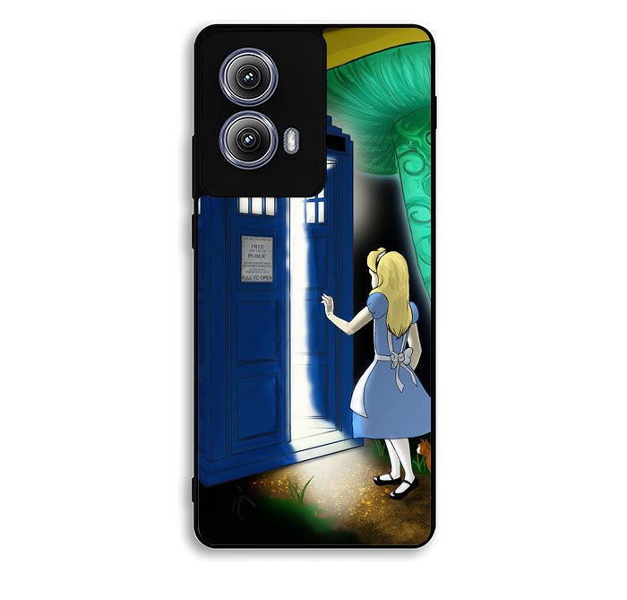 Alice Wonderland On Tardis Motorola Moto Edge 2024 Case FE2205
