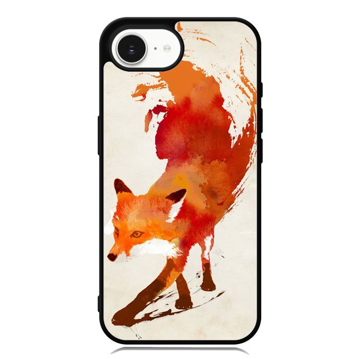 Watercolor art orange red fox animal iPhone 16e Case FE1052