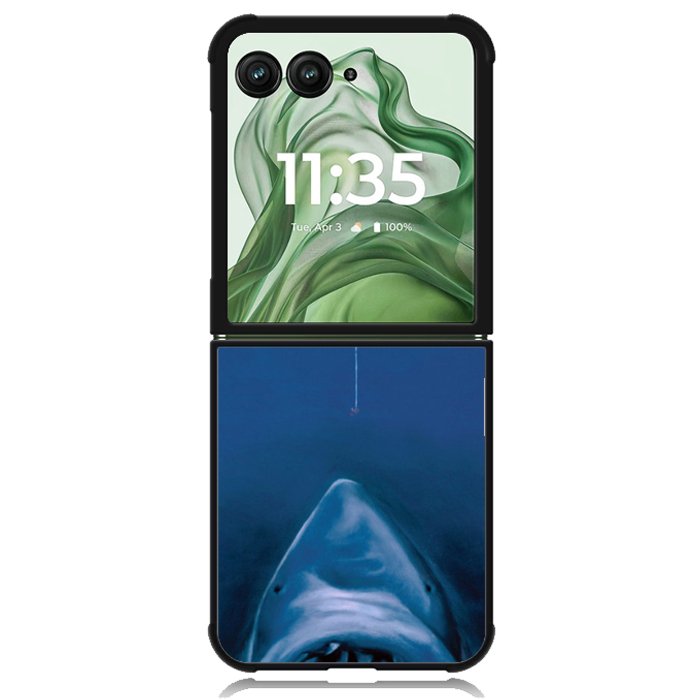 Funny Fishing Shark Motorola Moto Razr+ Plus 2024/2025 Case, Motorola Razr 50 Ultra/50s Ultra Case