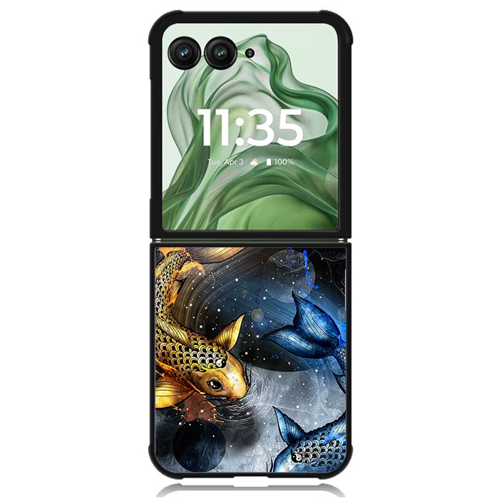 Fish Yin Yang Motorola Moto Razr+ Plus 2024/2025 Case, Motorola Razr 50 Ultra/50s Ultra Case