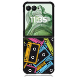 Multicolor Cassette Tape Z0579 Motorola Moto Razr+ Plus 2024/2025 Case, Motorola Razr 50 Ultra/50s Ultra Case