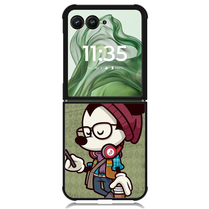 Hipster Mouse Z1064 Motorola Moto Razr+ Plus 2024/2025 Case, Motorola Razr 50 Ultra/50s Ultra Case