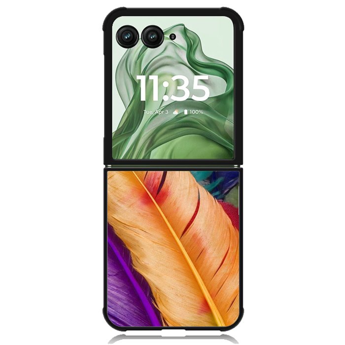 COLORFUL FEATHERS Z1243 Motorola Moto Razr+ Plus 2024/2025 Case, Motorola Razr 50 Ultra/50s Ultra Case