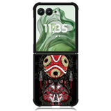 princes mononoke mask art Z1258 Motorola Moto Razr+ Plus 2024/2025 Case, Motorola Razr 50 Ultra/50s Ultra Case
