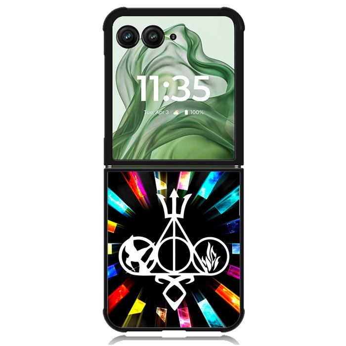 Harry Potter Divergent City of Bones Hunger Games Logo Z3373 Motorola Moto Razr+ Plus 2024/2025 Case, Motorola Razr 50 Ultra/50s Ultra Case