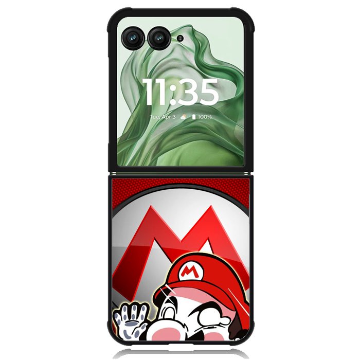 Sticker hit glass Mario Z3690 Motorola Moto Razr+ Plus 2024/2025 Case, Motorola Razr 50 Ultra/50s Ultra Case