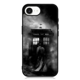 Doctor Who Tardis Police Box Black White iPhone 16e Case