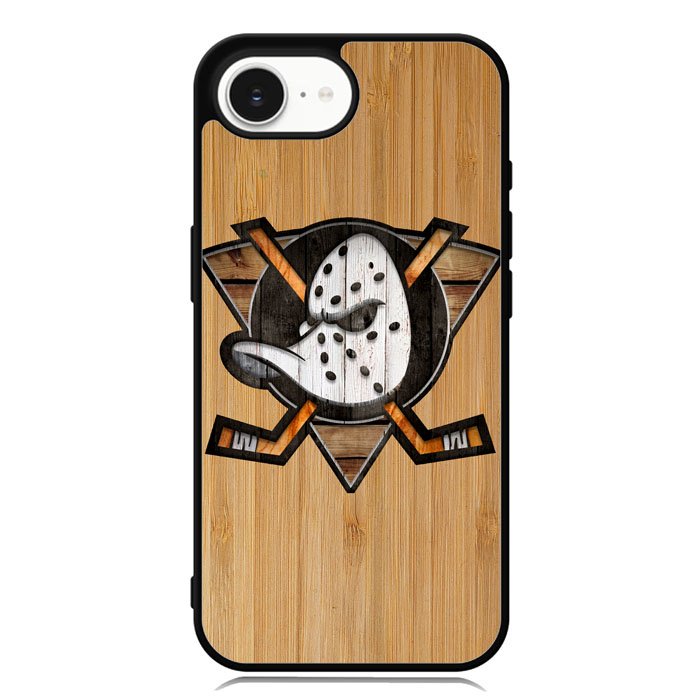 Anaheim Ducks logo wood iPhone 16e Case FE1417