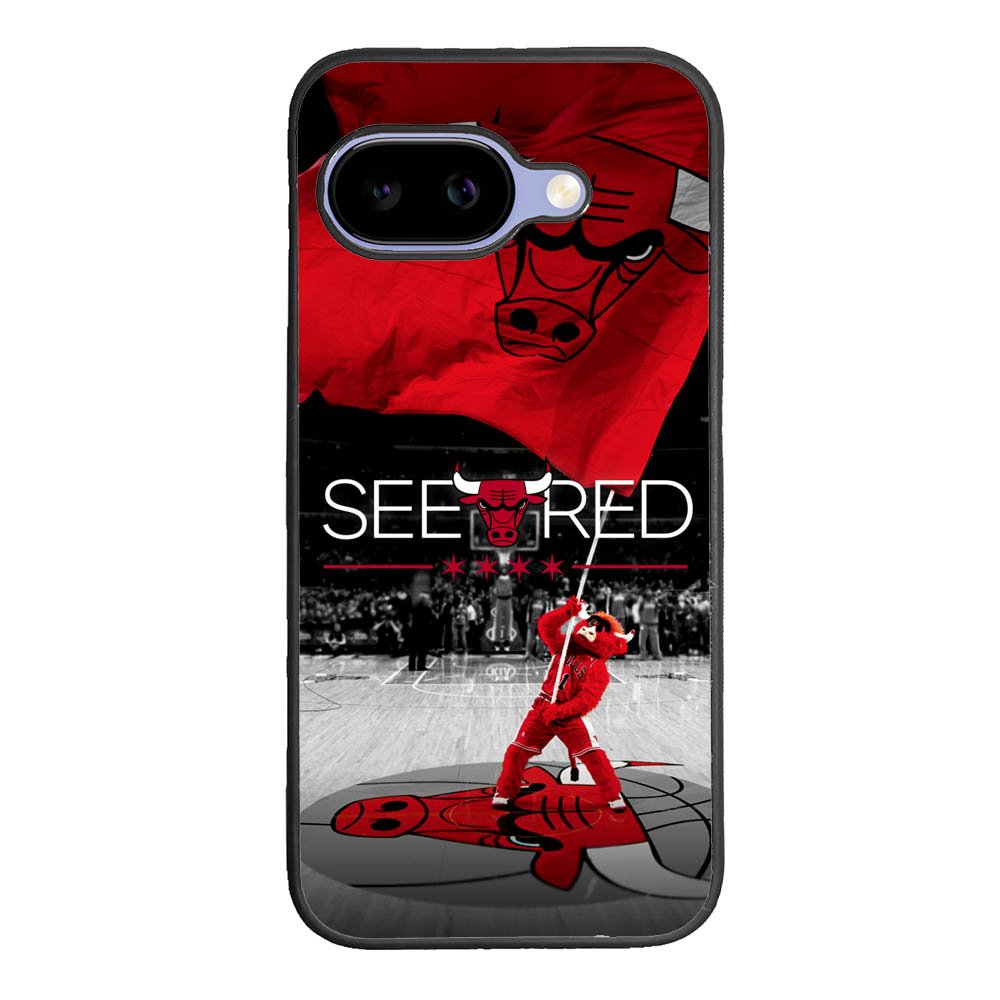 See Red Chicago Bulls Flag Playoff Z4832 Google Pixel 10A Case