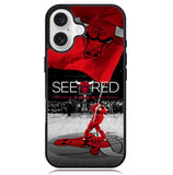 See Red Chicago Bulls Flag Playoff Z4832 iPhone 16 Case