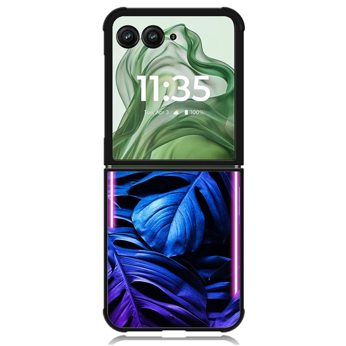 monstera neon Z8000 Motorola Moto Razr+ Plus 2024/2025 Case, Motorola Razr 50 Ultra/50s Ultra Case