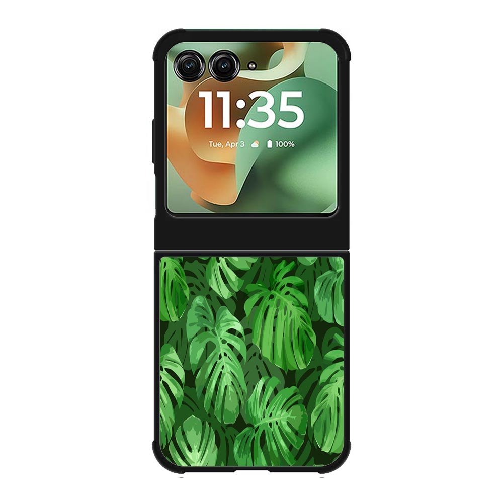 monstera leaves seamless tropical Z8005 Motorola Moto RAZR 2025 Case