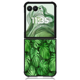 monstera leaves seamless tropical Z8005 Motorola Moto Razr+ Plus 2024/2025 Case, Motorola Razr 50 Ultra/50s Ultra Case