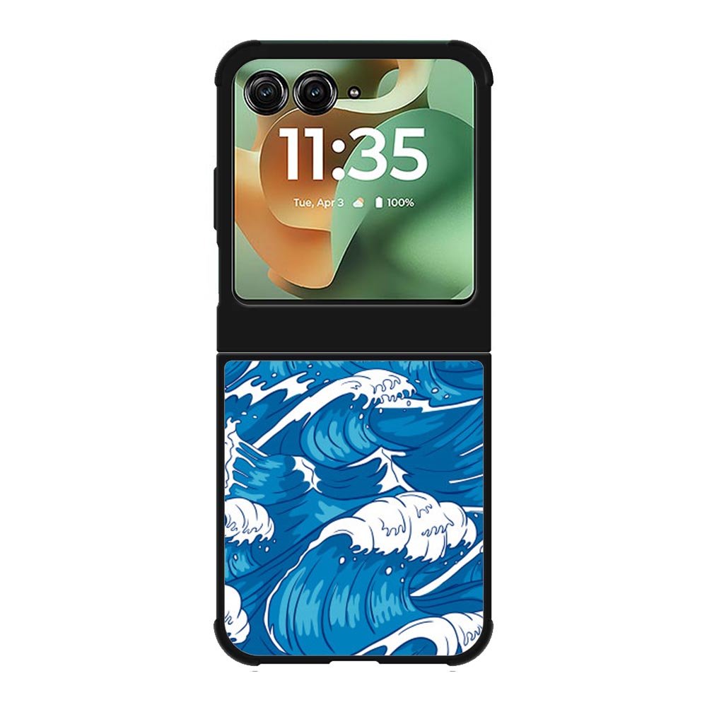 storm waves seamless pattern raging ocean water sea Z8009 Motorola Moto RAZR 2025 Case