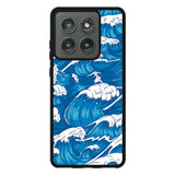 storm waves seamless pattern raging ocean water sea Z8009 Motorola Moto Edge 2025 Case