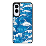 storm waves seamless pattern raging ocean water sea Z8009 Samsung Galaxy S25 Edge Case