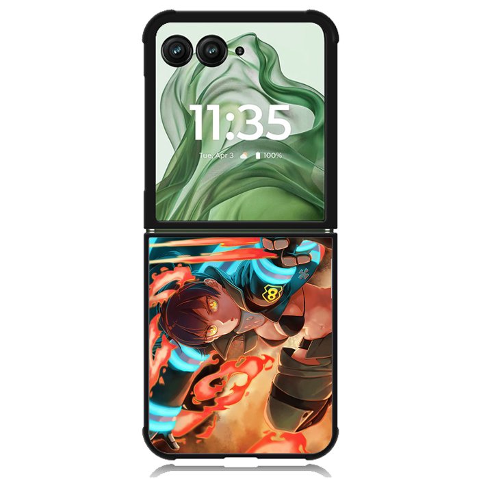 enen no shouboutai Z8029 Motorola Moto Razr+ Plus 2024/2025 Case, Motorola Razr 50 Ultra/50s Ultra Case