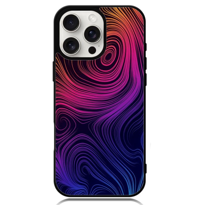 Neon Rainbow swirls Z8073 iPhone 16 Pro Max Case
