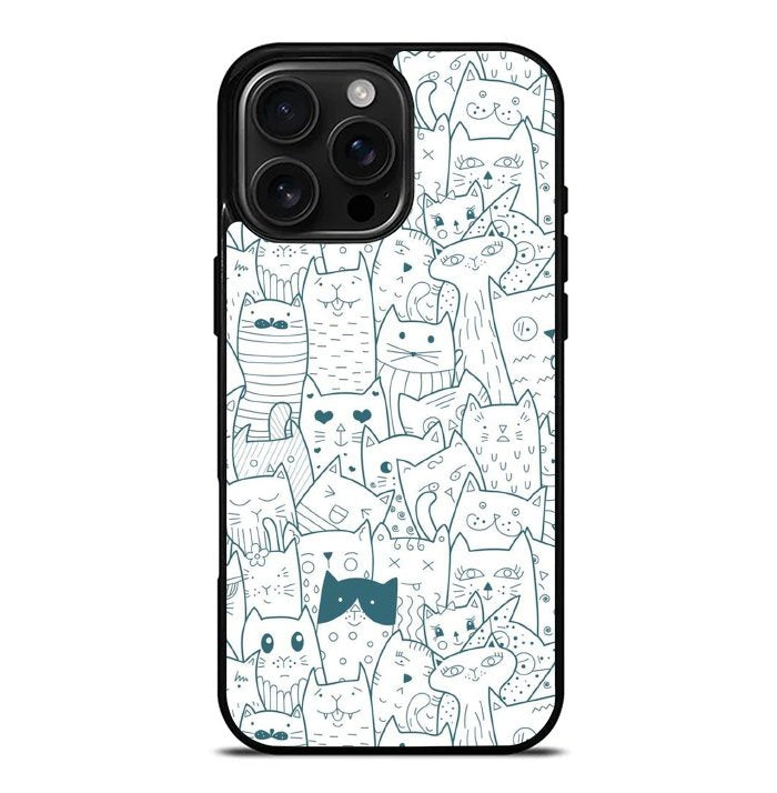 Cat Pattern iPhone 16 Pro Max Case FE0143