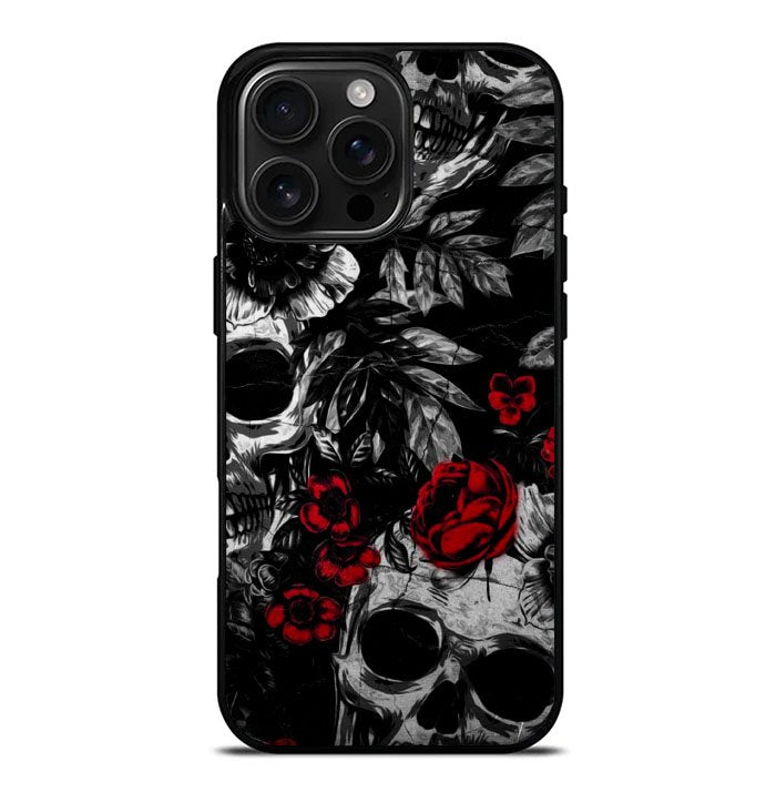 Skull Flower Art iPhone 16 Pro Max Case FE0564