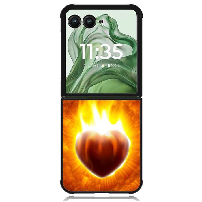 Love Burning Heart X1458 Motorola Moto Razr+ Plus 2024/2025 Case, Motorola Razr 50 Ultra/50s Ultra Case