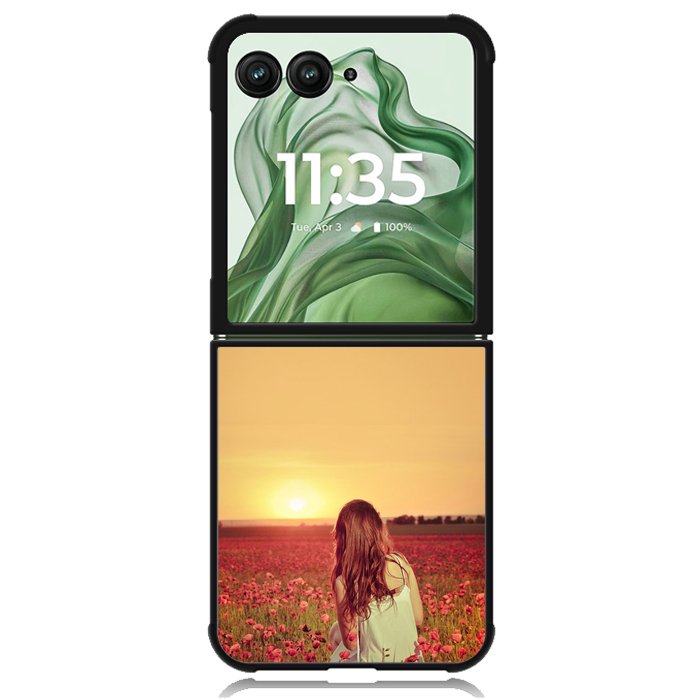Girl In Red Flowers X1710 Motorola Moto Razr+ Plus 2024/2025 Case, Motorola Razr 50 Ultra/50s Ultra Case