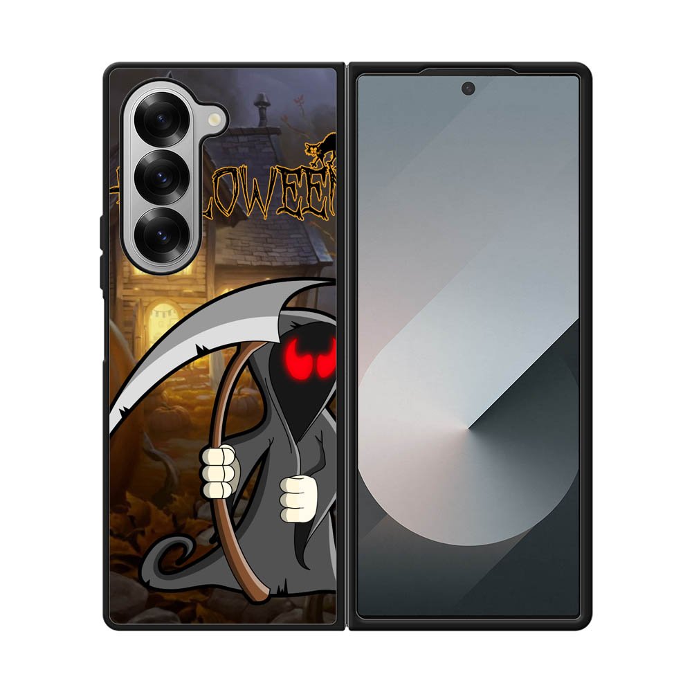Orange Halloween Moon X2669 Samsung Galaxy Z Fold 7 5G Case