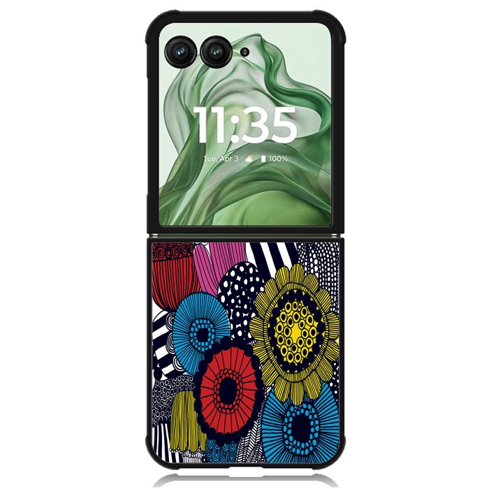 Marimekko Fabric X4482 Motorola Moto Razr+ Plus 2024/2025 Case, Motorola Razr 50 Ultra/50s Ultra Case