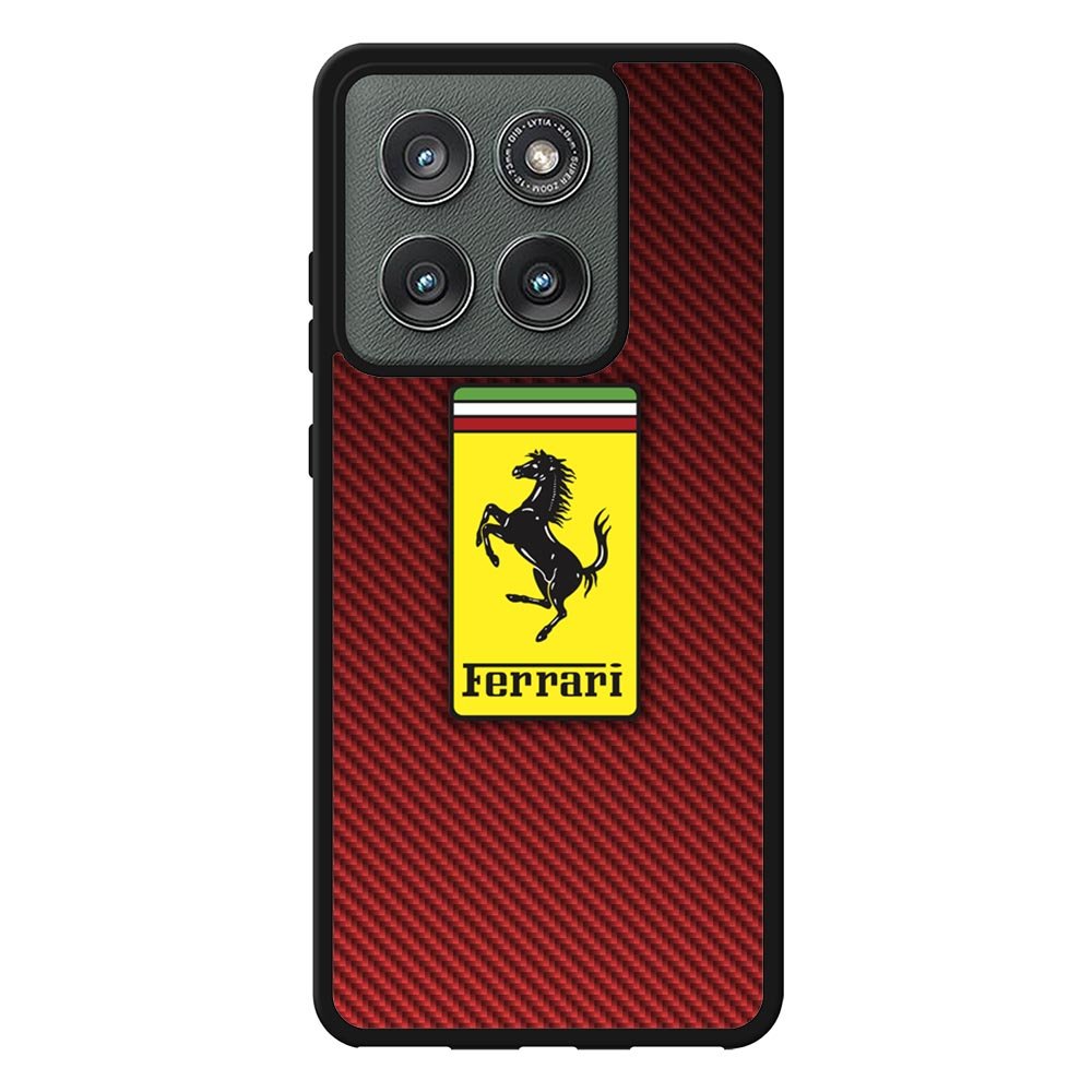 Ferrari Logo Red Carbon X4707 Motorola Moto Edge 2025 Case