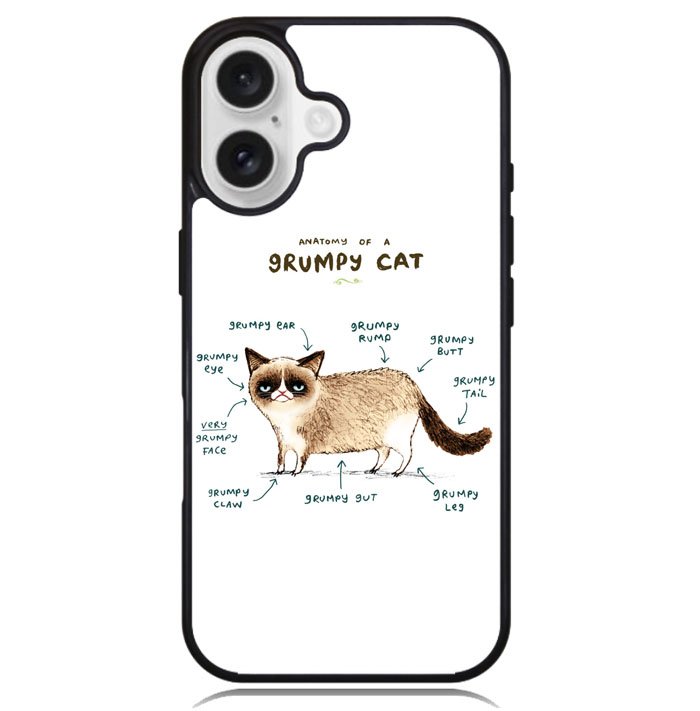 Anatomy Of A Grumpy Kitty X5744 iPhone 16 Case