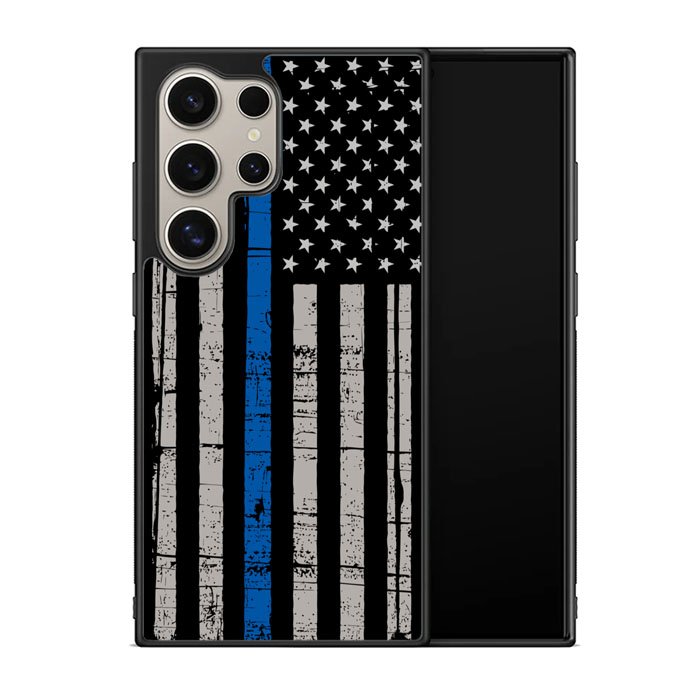 thin blue line flag X9119 Samsung Galaxy S24 Ultra 5G Case