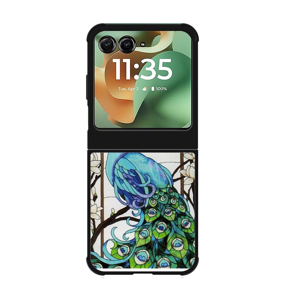 peacock stained glass X9167 Motorola Moto RAZR 2025 Case