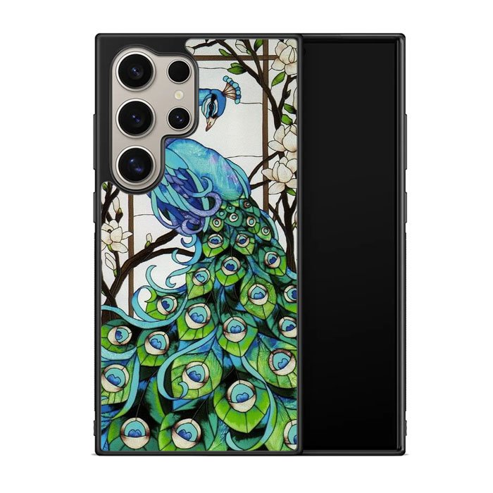 peacock stained glass X9167 Samsung Galaxy S25 Ultra 5G Case