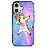 Dabbing Unicorn Rainbow X9358 iPhone 16 Plus Case