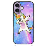 Dabbing Unicorn Rainbow X9358 iPhone 17 Case