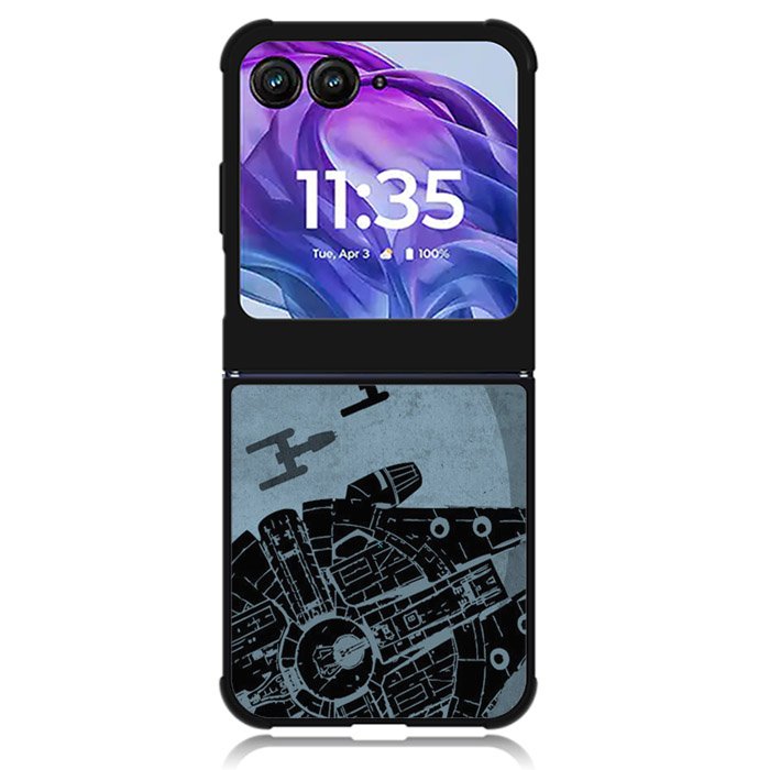 Star Wars Millenium Falcon Blue Motorola Moto Razr 2024 , Moto Razr 50 Case