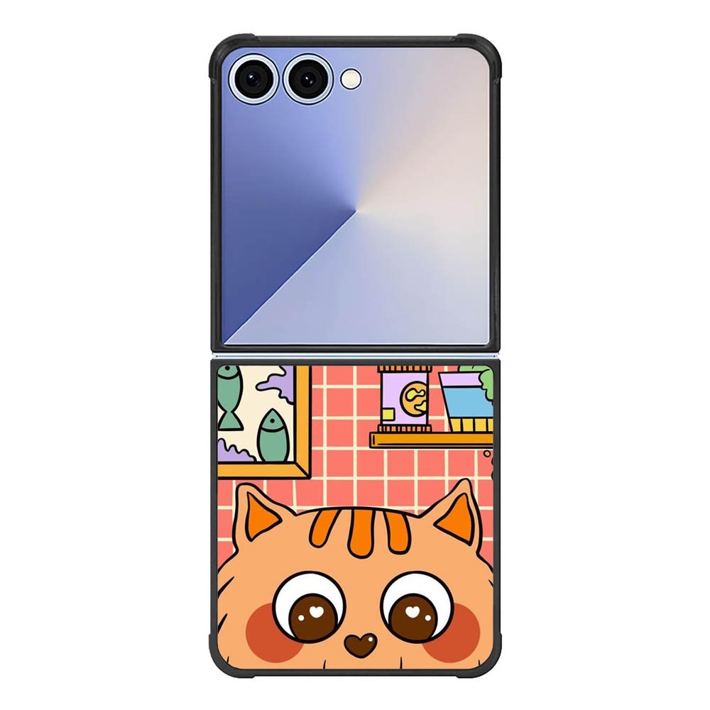 cat eat fish FE0135 Samsung Galaxy Flip 7 5G Case