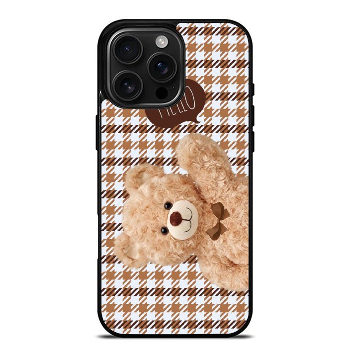 Hello bear brown iPhone 16 Pro Max Case FE0350