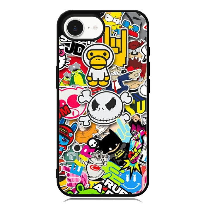 Stickerbomb Graffiti Art Collage Cool iPhone 16e Case