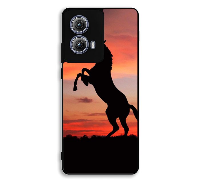 Horse Silhouette On Red Sunset Motorola Moto Edge 2024 Case FE3201