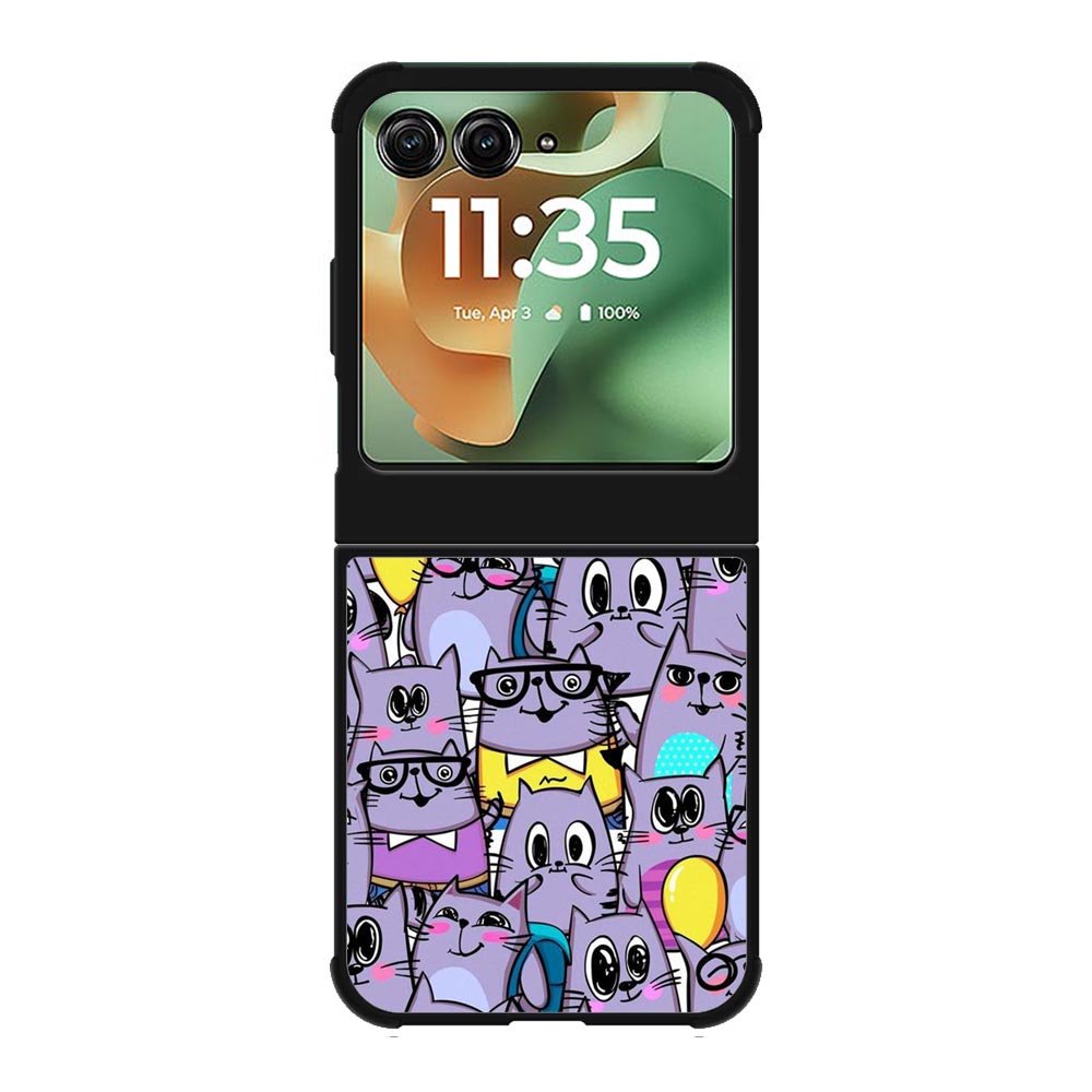 Cat Purple Pattern FMotorola Moto RAZR 2025 Case FE0146