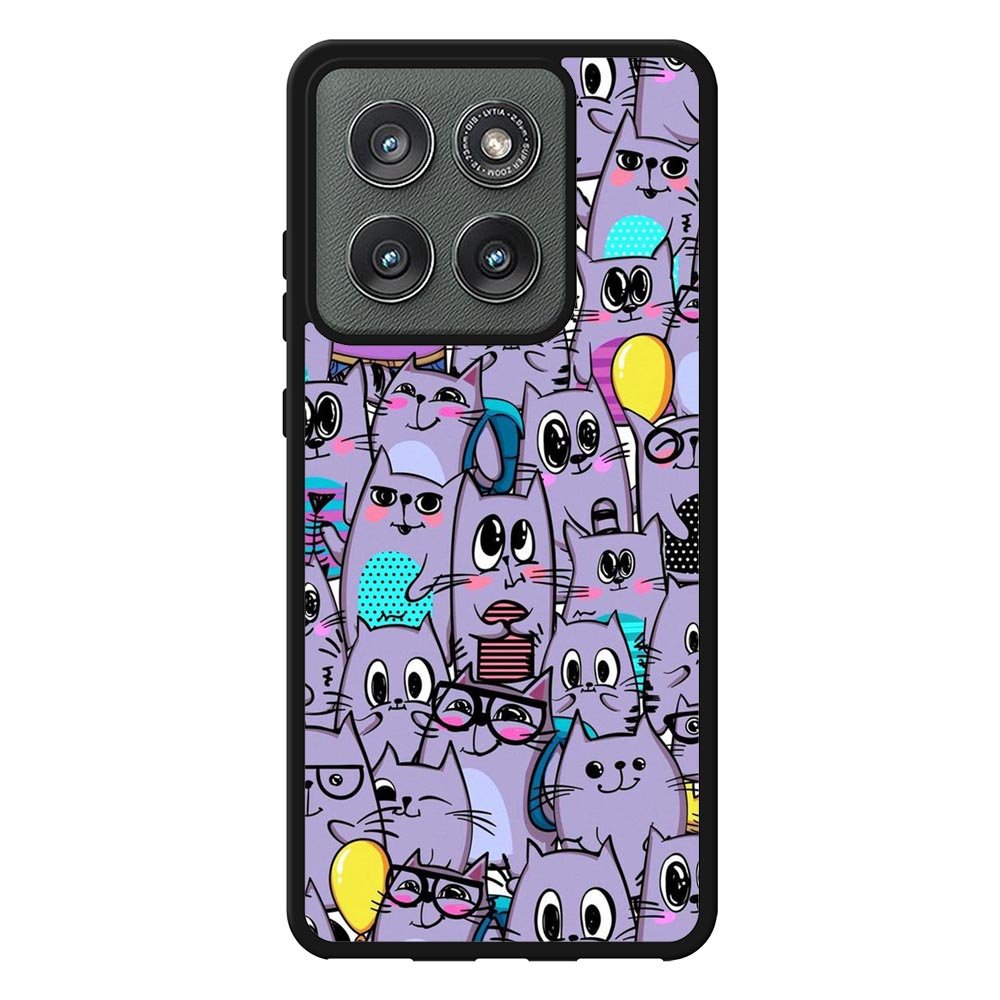 Cat Purple Pattern FMotorola Moto Edge 2025 Case FE0146