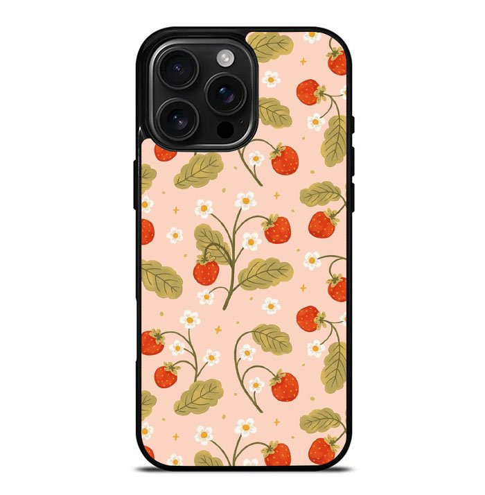 Strawberry Pattern FiPhone 16 Pro Max Case FE0598