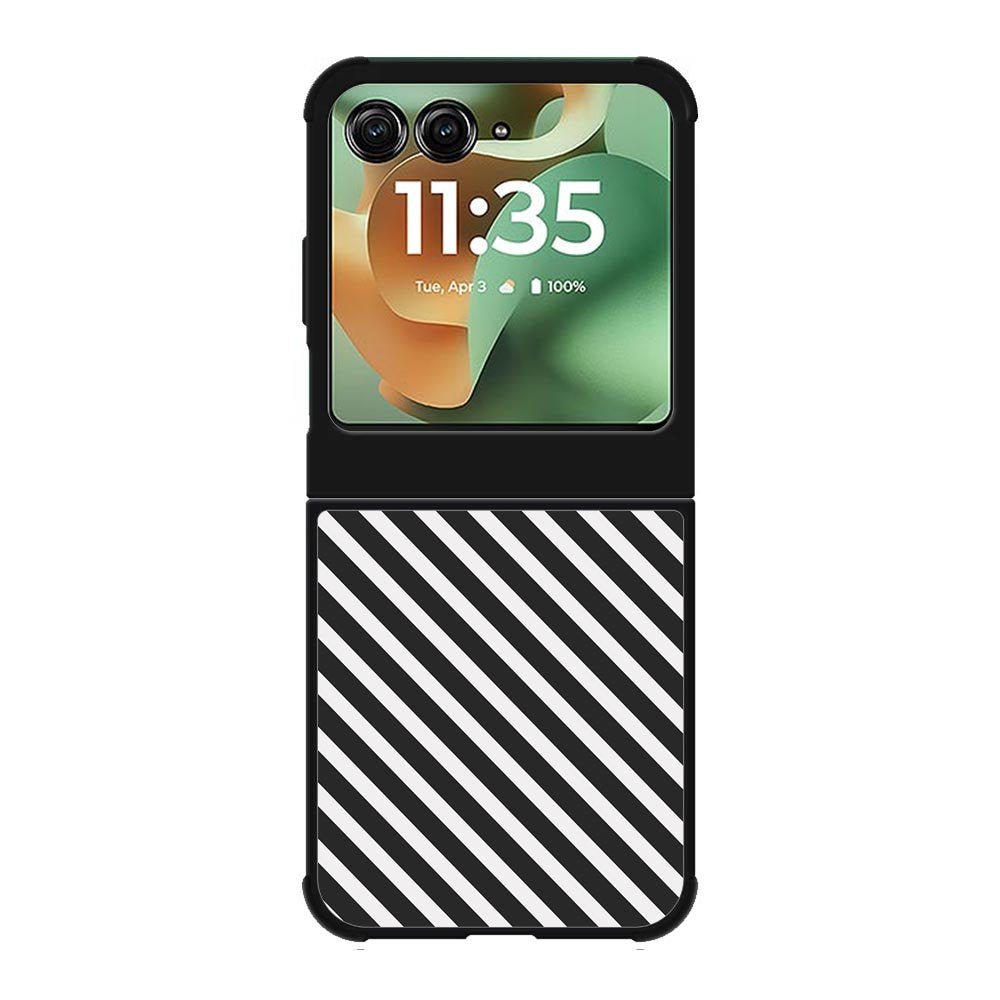 Stripe Black White FMotorola Moto RAZR 2025 Case FE0600