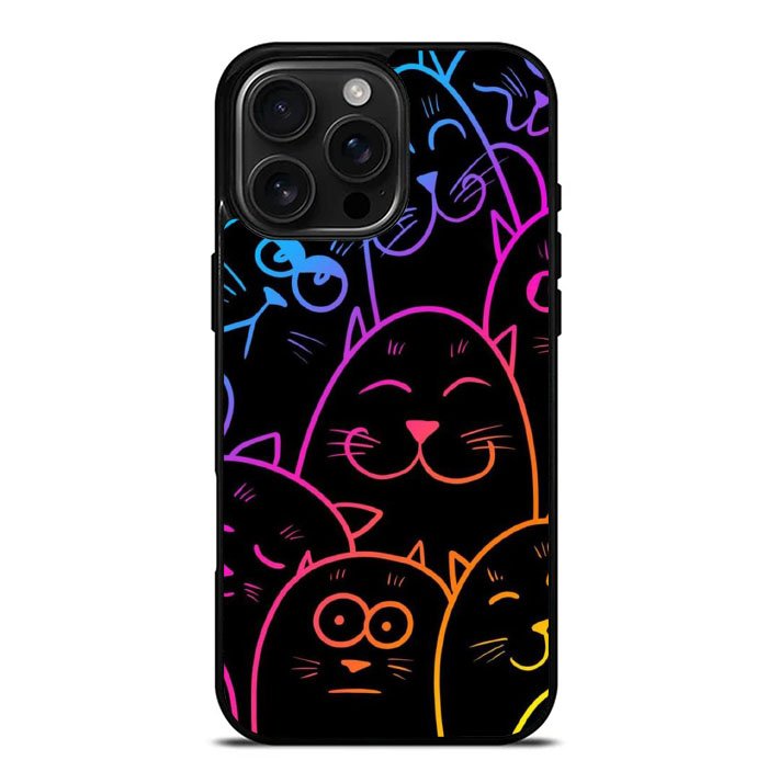 Cat Neon iPhone 16 Pro Max Case FE0141