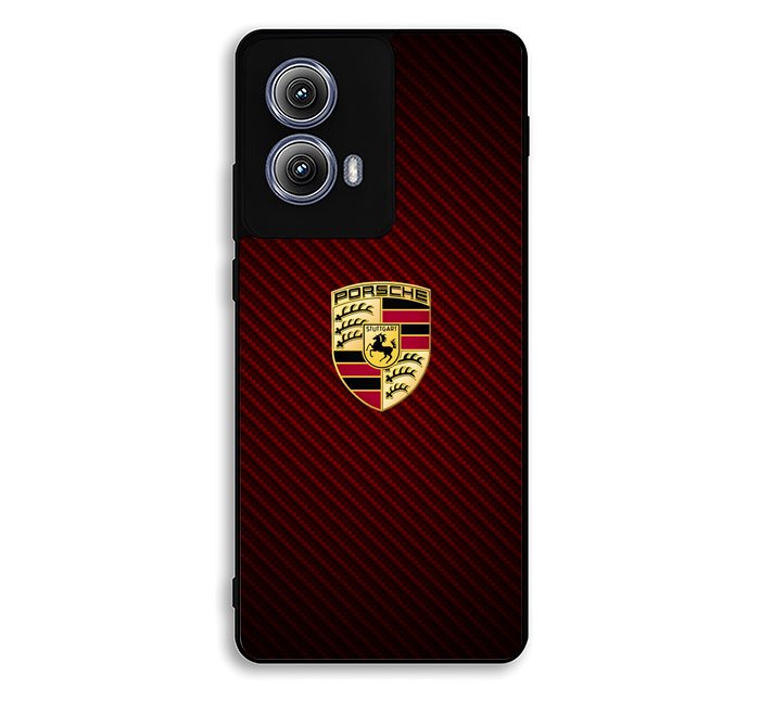 Porsche Logo Carbon Red Motorola Moto Edge 2024 Case FE6158
