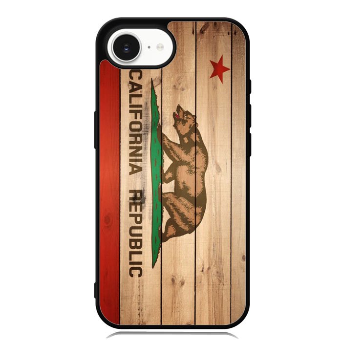 California Republic State Flag Wood iPhone 16e Case FE1722