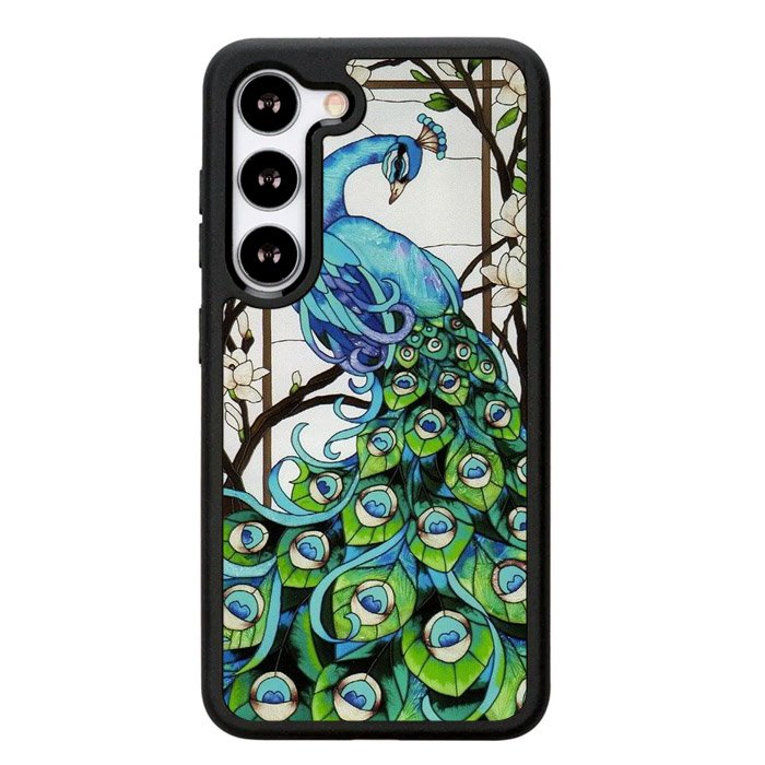 peacock stained glass X9167 Samsung Galaxy S25 Plus 5G , Samsung Galaxy S25+ 5G Case