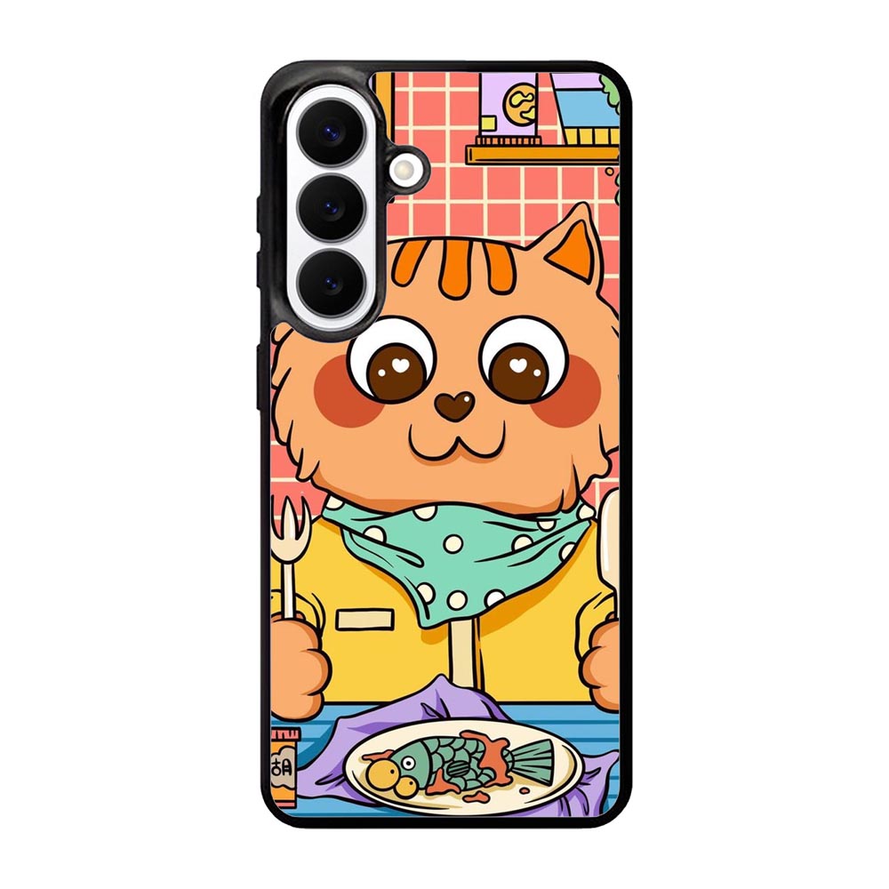 cat eat fish Samsung Galaxy S26 Case FE0137
